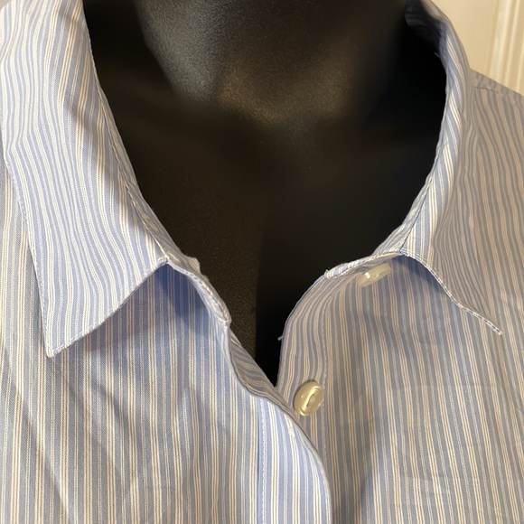 Catherine’s Blue/White Crisp Cotton No Iron Princess Seamed Blouse 2X - Picture 3 of 6